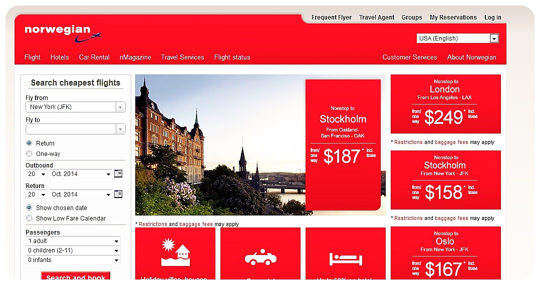 norwegian airlines top deals