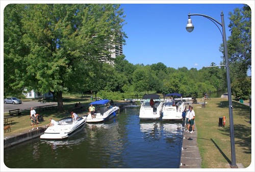ottawa rideau canal boats in lock