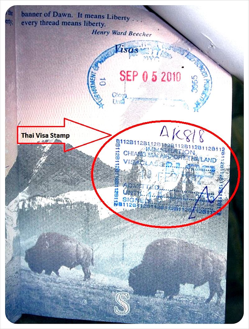 indian visa thai visa stamp