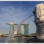merlion and marina bay sands singapore