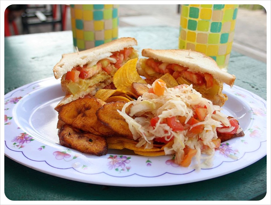 Veggie sandwich in Nicaragua