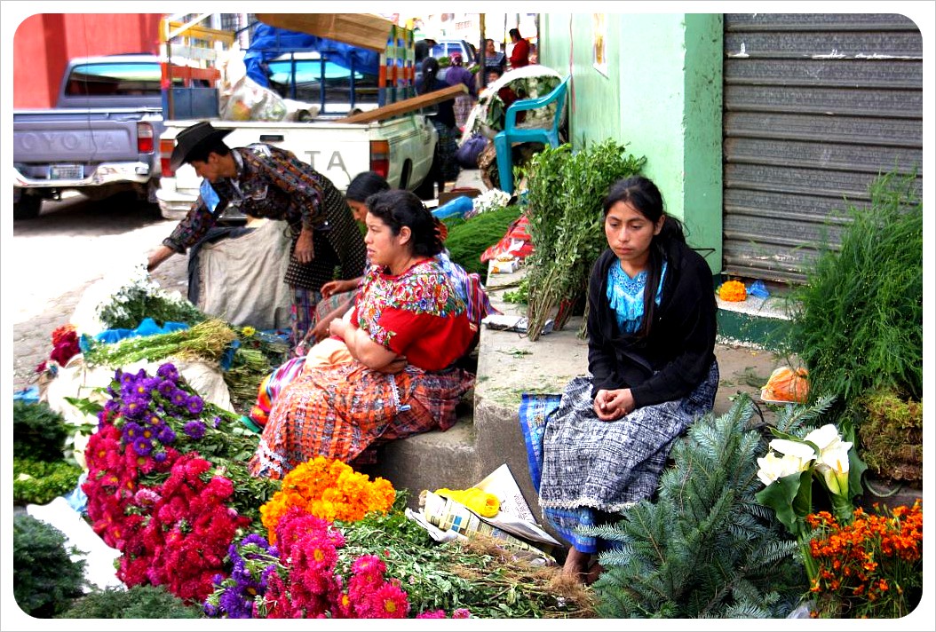 Flower vendors in Quiche Guatemala facts