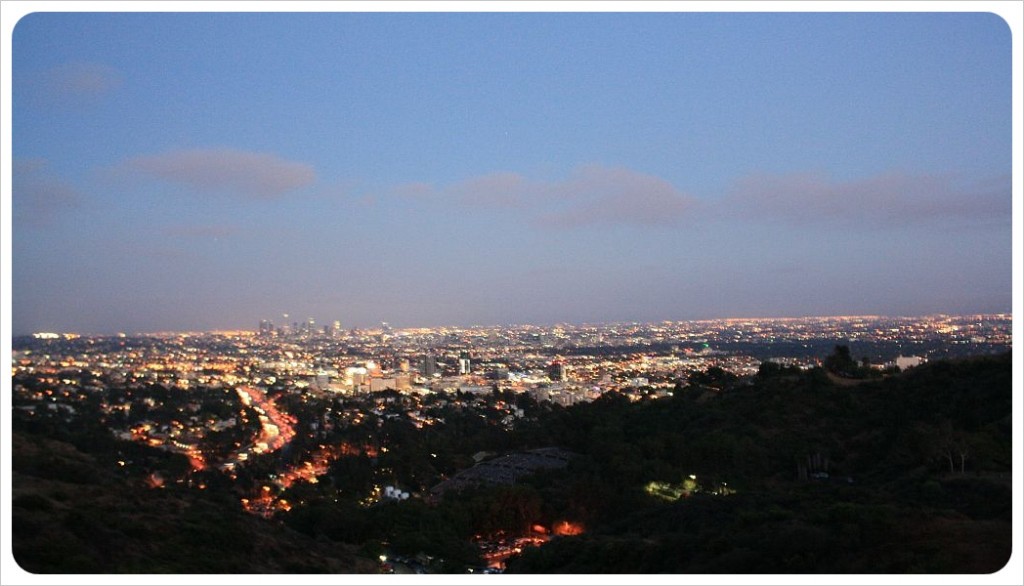 View over L.A. from Mullholland Drive