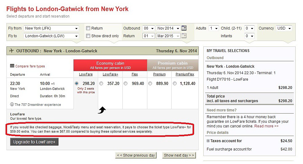 norwegian upgrade offer
