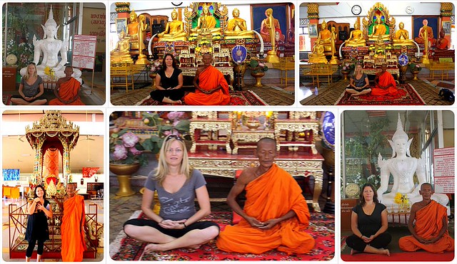dani & jess with monk in sukothai thailand