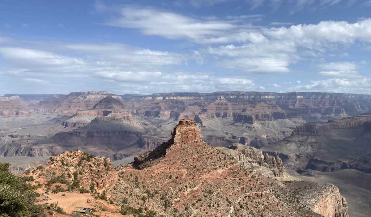 Unique rock formations and towering cliffs at the Grand Canyon