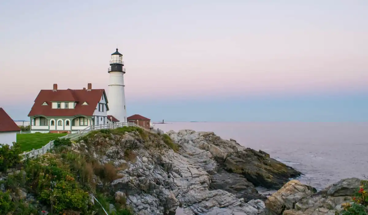 An old lighthouse on the coast of Maine, USA