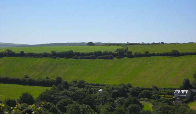 The pastoral countryside in Cornwall, England