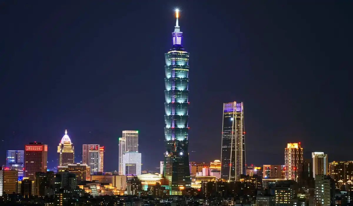 Taipei 101 in Taiwan at twilight