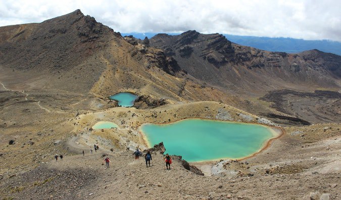 The rough and rugged terrain of the famous Tongariro Crossing on the North Island of New Zealand