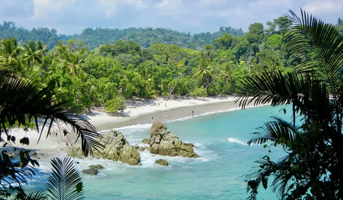 A beautiful view overlooking a bay in sunny Costa Rica, Central America